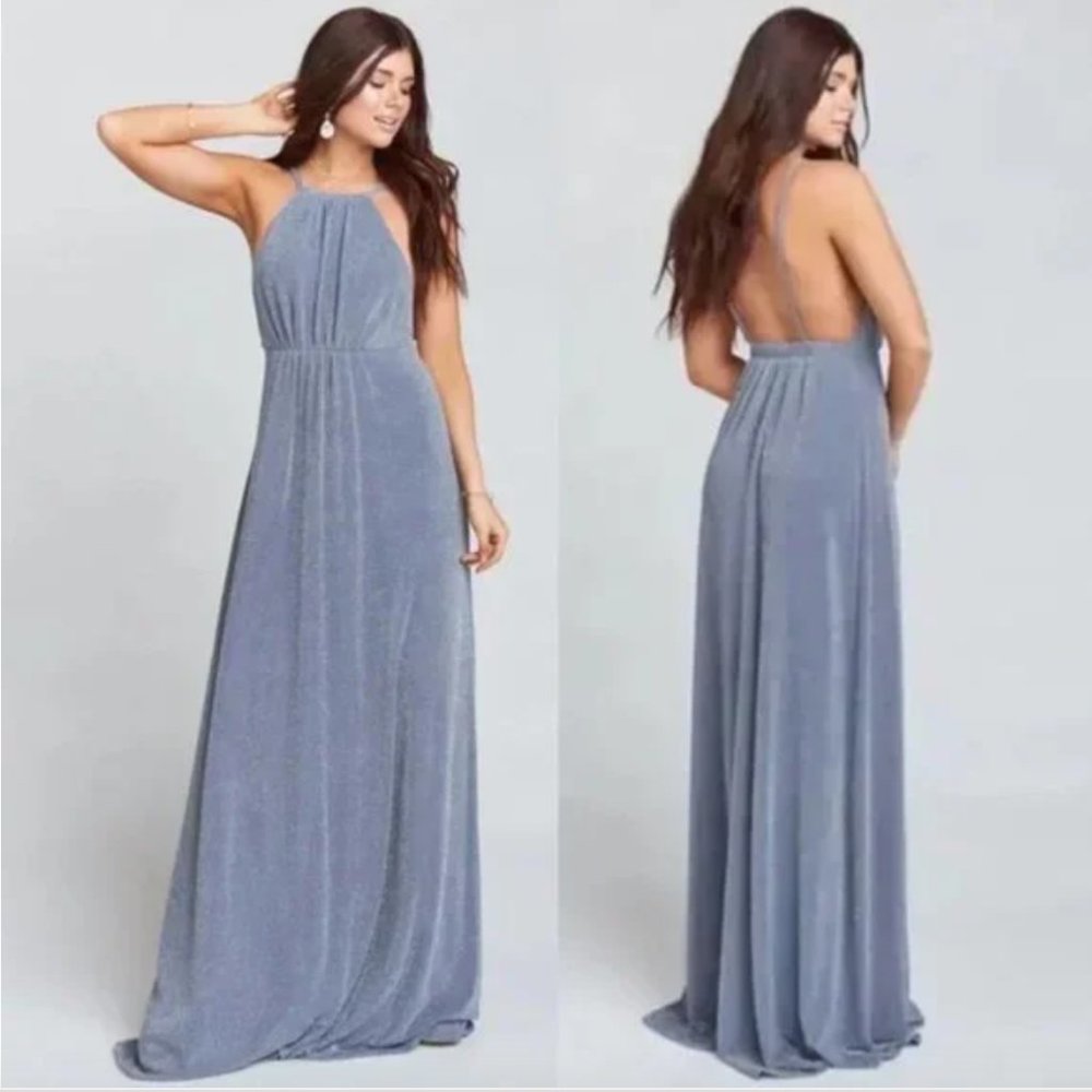 NWT Show Me Your Mumu Amanda Maxi Dress Dancing Queen Shine Smoke